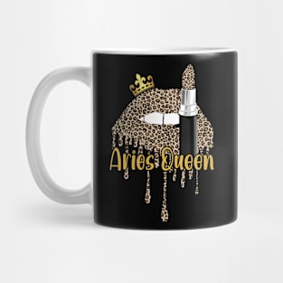 Aries Queen Leopard Lips Aries Girl Mug